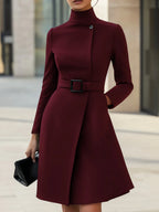Bea - Abito elegante con collo alto e cintura