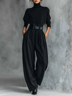 Ensemble col roulé & pantalon droit