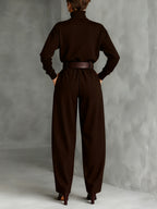 Ensemble col roulé & pantalon droit
