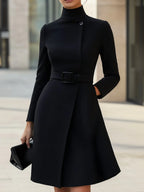 Bea - Abito elegante con collo alto e cintura